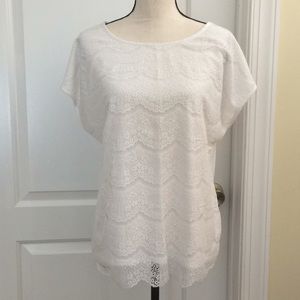Free with Bundle! Faded Glory Eyelash Lace Top